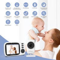 1 x RAW Customer Returns Babystar Babyphone with Camera, 3.2 Inch Video, Night Vision, Temperature Monitoring, Two-Way VOX Module, Rechargeable 2100mAh, 2.4GHz Baby Monitor, Ideal for Parents, - RRP €59.99