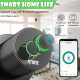 1 x RAW Customer Returns FITNATE Fingerprint Doorknob, Smart Biometric Door Lock Fingerprint Doorknob with App Control, User Management, Touch to Open Button for Bedroom, Home, Hotel, Office, Black - RRP €65.99