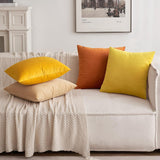 1 x RAW Customer Returns MIULEE Velvet Cushion Cover Sofa Pillow Case Throw Cushion Decor Pillow Cover Case Decorative for Living Room 65 x 65cm 26 x 26 Inch 2 Pieces Yellow Orange - RRP €21.99