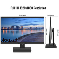 1 x RAW Customer Returns Wstirhy 27 inch PC Monitor FHD 1920 x 1080p IPS Screen, 16 9, 60Hz, 99 sRGB, 5ms, VESA, 178 wide viewing angle , VGA HDMI Monitor for Computer Xbox, Black - RRP €108.0