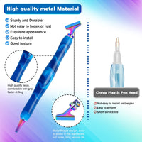 1 x RAW Customer Returns Souarts 5D Diamond Painting Accessories Pen Set 14 20, Drill Pen with 45 Thread Metal Replacement Pen Heads for Mosaic Making Nail Art Diamond Painting Rhinestone Colorful Blue, 20PCS  - RRP €14.11