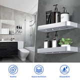 1 x RAW Customer Returns Bestdon shower shelf without drilling, shower shelf self-adhesive shelf, shower basket shelves wall shelf aluminum silver, bathroom shelf hanging for bathroom, kitchen organizer shower - 2 pieces - RRP €28.51