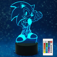 1 x RAW Customer Returns AIRUEEK Sonic the Hedgehog Toy 3D Night Light -16 Color Variations LED Illusion Lamp Bedroom Decor Lighting Sonic Figure Lamp Birthday Gifts for Men, Father s Day Gift - RRP €16.07