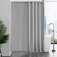 1 x RAW Customer Returns Furlinic Anti-Mold Shower Curtain Polyester Fabric Large Shower Curtains Waterproof Washable Gray Bath Curtain with 12 Hooks 200x200cm. - RRP €19.99