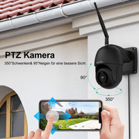 1 x RAW Customer Returns wansview PTZ surveillance camera outdoor, 1080P WLAN IP camera outdoor with data protection area, 2.4GHz WiFi, two-way audio, SD card slot, remote access, RTSP W9 black - RRP €59.99