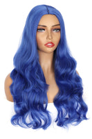 1 x RAW Customer Returns ColorfulPanda WigBlue Women s Wig Long Wavy Curls Natural Wig for Women Everyday Anime Cosplay Costume Party Halloween Carnival Fashion Synthetic Hair... Indigo Blue  - RRP €25.79