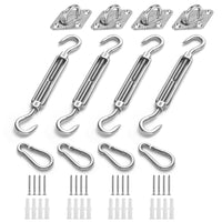 1 x RAW Customer Returns HOMPER Awning Hardware Set, Heavy Duty Stainless Steel Sun Shade Sail Hardware Set for Triangle and Square, Sun Shade Sail Fixing Accessories - RRP €17.06