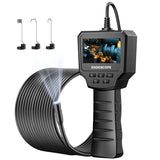 1 x RAW Customer Returns Endoscope camera with light 10M, QIMIC industrial endoscope 1080P HD inspection camera sewer camera pipe camera with 8 LEDs, 2.4 IPS screen IP67 waterproof, semi-rigid cable 32.8FT, 2600mAh battery - RRP €39.31