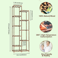 2 x RAW Customer Returns Plant stand indoor and outdoor, 11 pots 170 cm high flower stairs, flower stand, plant shelf, plant stand, wooden flower shelf, plant ladder, plant stairs, stand, shelf for balcony, garden, indoor - RRP €131.98