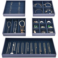 1 x RAW Customer Returns ProCase Set of 5 Jewelry Tray Organizer Jewelry Bowls, Stackable Jewelry Drawer Organizer, Jewelry Insert Jewelry Storage for Necklaces, Bracelets, Earrings, Rings, Watches - Dark Blue - RRP €25.99