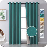 4 x Brand New MRTREES Curtain Opaque Thermal Curtains with Eyelets 100 Blackout Curtain Eyelet Curtains Linen Short Enamel Blue 245 132cm H W for Living Room Children s Room Bedroom in Modern Style Set of 2 - RRP €144.44