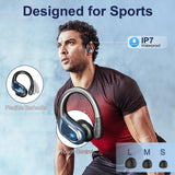 1 x RAW Customer Returns Bluetooth Headphones Sport, In Ear Headphones Wireless Bluetooth 5.3 with 4 ENC Noise Cancelling, 75H Hi-Fi Stereo Bluetooth Headphones, Dual LED Display, IP7 Waterproof Earbuds Bluetooth, USB-C, Blue - RRP €23.59