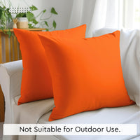 1 x RAW Customer Returns Encasa Cotton Pillow Cases, Set of 2 I 24x24 in 60x60 cm - Orange I No Insert I Plain Pillow Cases I Machine Washable Indoor Use Only - RRP €20.98