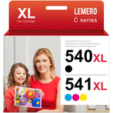 1 x RAW Customer Returns Lemero 540XL 541XL Ink Cartridges Compatible for Canon 540 541 XL PG-540 CL-541 for Canon Pixma MG3650S MG3650 MG3600 TS5150 TS5151 MG3150 MG3250 MX475 Printer Black and Color  - RRP €53.99