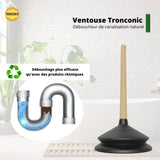 1 x RAW Customer Returns Tronconic - 80 KG suction - Unblocker suction cup for Bathroom and WC - Professional pipe unblocker - Toilet suction cup - Sink unblocker - Made in France - RRP €46.07