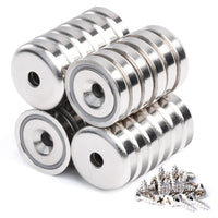 1 x RAW Customer Returns OCEUMAOA 24 pieces neodymium magnets with hole 10 kg magnet for screwing on magnets extra strong with screw for workshop equipment accessories 20 mm - RRP €22.99