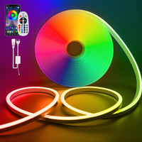 1 x RAW Customer Returns SPAHER RGB Neon LED Strip LED Strip 15M Dimmable LED Strip Outdoor with App Control 230V, IP65 RGB Remote Control and Bluetooth Connection Function, DIY Function, Music Syn Energy Class F  - RRP €129.98