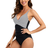 1 x RAW Customer Returns YNIQUE Women s Swimsuit, Tummy Control Slimming One-Piece Swimwear, Front Cross V-Neck, Swimsuits for Women - RRP €39.34