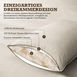 1 x RAW Customer Returns BPC down pillow 50x75 feather pillow set of 2, luxurious feather down pillow core surrounded by polyester and 100 organic cotton fabric, soft-medium sleeping pillow 50x70 cm pillow - RRP €59.99