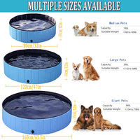 1 x RAW Customer Returns Taeku Dog Pool, Durable Non-Slip PVC Folding Bathtub Bathtub for Small Dogs Large Pets Cats Blue 160 x 30  - RRP €40.36