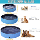 1 x RAW Customer Returns Taeku Dog Pool for Large Small Dogs, Foldable Pet Paddling Pool PVC Non-Slip Pools Wear-Resistant Swimming Pool Dog Bathtub Blue 160 30cm  - RRP €39.99