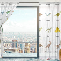 1 x RAW Customer Returns Mnsruu Dinosaur Pattern Sheer Curtains 84 Long Tulle Voile Window Curtain Drape for Living Room Bedroom 2 Panels - RRP €44.36