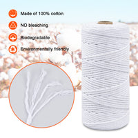 1 x RAW Customer Returns Macrame Yarn 3mm x 100m White Natural Cotton Yarn Cotton Cord Cotton Rope for DIY Crafts Knitting - RRP €11.8