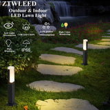 1 x RAW Customer Returns ZTWLEED 2 Pieces Outdoor Garden Lamps, 6W LED Bollard Light, Electric Garden Column AC220V 40CM Natural White 4000K Waterproof IP65 Black - RRP €104.64