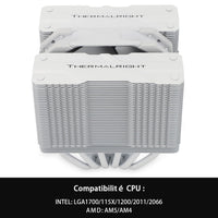 1 x RAW Customer Returns Thermalright Peerless Assassin 120 MINI White CPU air cooler, 6 heatpipes, 120mm TL-D12W PWM fan, 135mm high, double tower cooler, for AMD AM4 AM5 Intel LGA 1851 1700 1150 1151 1200 2011 - RRP €35.09