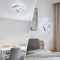 1 x RAW Customer Returns Osairous Modern LED Ceiling Light, 22W 2550LM Square LED Ceiling Lamp, White Acrylic Chandelier Living Room for Bedroom Hallway Kitchen, Cold White 6500K, 29CM - RRP €30.99