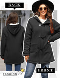 1 x RAW Customer Returns Vancavoo Women s Winter Coat Warm Hooded Jacket Casual Slim Autumn Elegant Jacket Cardigan Sweatshirt with Pockets,Black,L - RRP €49.99