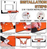 2 x Brand New STAY GENT Mini Basketball Hoop for Kids and Adults, Indoor Mini Basketball Hoop for Door Wall Mounted and Bedroom, Office, with 3 Basketball Gifts for Boys Girls - RRP €59.5