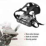 1 x Brand New X AUTOHAUX Pair Bicycle Pedals 1 2 Spindle Platform with Toe Clips Fixed Foot Strap - RRP €18.31