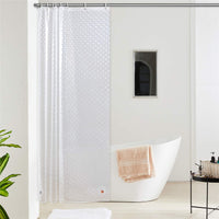 1 x RAW Customer Returns Scamzsure shower curtain anti-mold with weight at the bottom, waterproof and transparent Eva bath curtain for bathtub, washable 3D pattern, sparkling 200 200 with 12 shower curtain rings - RRP €31.25