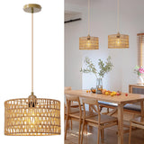 1 x RAW Customer Returns FORCOSO pendant light dining table, Boho style rattan hanging lamp 29cm, dining table lamp dining room lamp hanging lamp, E27 ceiling lamp lamp hanging for living room bedroom dining room dining table kitchen - RRP €39.99