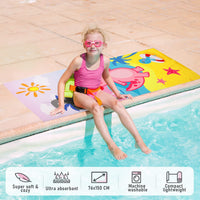 5 x Brand New Dotie Beach Towel - 76 x 150 cm Beach Towel Soft Kids Bath Towel Quick Dry Sand Free Bath Towels Lightweight Absorbent Towel Pool Swimming Travel - RRP €96.0