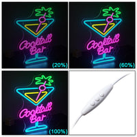 1 x RAW Customer Returns SIGNSHIP Colorful Cocktail Neon Sign for Wall Decor Beer Bar Man Cave Club Bedroom LED Dimmable Neon Bar Lights Sign for Hotel Pub Party - RRP €39.31