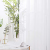 1 x RAW Customer Returns Deconovo curtain loop curtain, transparent curtain, voile curtains, 183 x 140 cm height x width , white, set of 2 - RRP €18.49