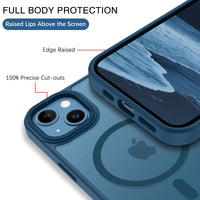 1 x RAW Customer Returns VENINGO Case for iPhone 13 14 6.1 inch, Compatible with MagSafe, Protective Case Shockproof Matte Transparent 360 Degree Heavy Duty Full Body Protection Bumper Blue  - RRP €21.6