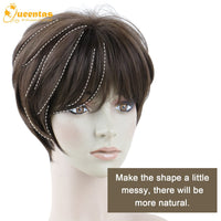 1 x RAW Customer Returns Queentas Wig Brown Short Wigs Women Pixie Cut Short Hair Wig Women s Synthetic Hair Wig for Daily Use Colour 4A Dark Brown  - RRP €22.61