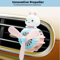 24 x RAW Customer Returns Car Fragrance Interior Cute Pilot Bunny, Car Fragrance Air Vent Rotating Propeller Automobile Air Outlet Fan Creative Car Diffuser, Car Accessories Cute, Car Perfume Decoration - RRP €313.44