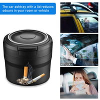 1 x RAW Customer Returns 2 Pack Car Ashtray Car Ashtray with Lid, Portable Car Ashtray, Self-Extinguishing Car Ashtray with Light, Easy Cleaning Removable Ashtray for Car, Office - RRP €14.11