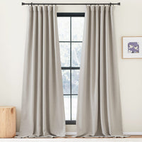 1 x RAW Customer Returns PONY DANCE Curtain Beige Opaque Linen Look Curtains with Ruffle Tape Set of 2 H 260 x W 140 cm Blackout Curtain for Rail Opaque Linen Blackout Curtains for Living Room, Caramel - RRP €50.88