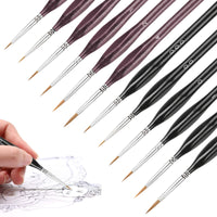 10 x Brand New SourceTon Detail Paint Brushes Set of 2, Artist Painting Supplies for Watercolor, Acrylic, Oil, 6 Pieces for Each Set, Black and Brown - RRP €204.0