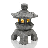 1 x RAW Customer Returns Yeomoo Solar Pagoda Garden Decoration for Outdoors Pagoda Solar Lantern Garden Figures Zen Garden Japanese Decoration for Living Room Balcony Terrace Gifts for Women Mom Waterproof Solar Lamp Garden Gray - RRP €54.99