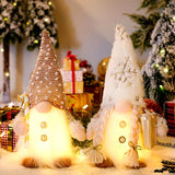 1 x RAW Customer Returns ACAREY Christmas decoration 2 pieces Christmas gnomes with light, decoration H32 55cm plush figures Christmas gnomes with LED Christmas autumn harvest illuminated - RRP €24.19