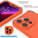 1 x Brand New ORETECH Case for iPhone 13 Pro 2 Pieces Tempered Glass Screen Protector Camera Protection Four Reinforced Corners Shockproof Soft TPU Back Hard PC Case iPhone 13 Pro Silicone 6.1 - Orange - RRP €16.37