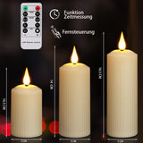 1 x RAW Customer Returns yunsheng Rechargeable LED Candles with 10-Key Remote Control, Outdoor Waterproof Flameless Candles with 6 8H Timer, Roman Pillar Candles in a Set of 6 5.1x10.5 14 16.5cm , Ivory, Type-C - RRP €28.99