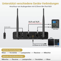 1 x RAW Customer Returns TONOR Dual wireless microphone system wireless, wireless karaoke mic set wireless microphone handheld microphone dynamic with receiver for wedding party church lecture stage speeches conference TW350 Black Red - RRP €64.99