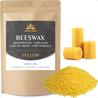 1 x RAW Customer Returns Waxcanpy Yellow Beeswax Pastilles 2.2KG, Candle Wax for Candle Making, Beeswax for Cosmetic Products, Organic Beeswax for Cosmetics for Body, Skin Care DIY - RRP €22.98